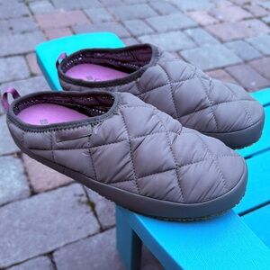 WOMENS COLUMBIA OMNI-HEAT LAZY BEND CAMPER SLIP-ON QUILTED MULES US SIZE 8 GREEN